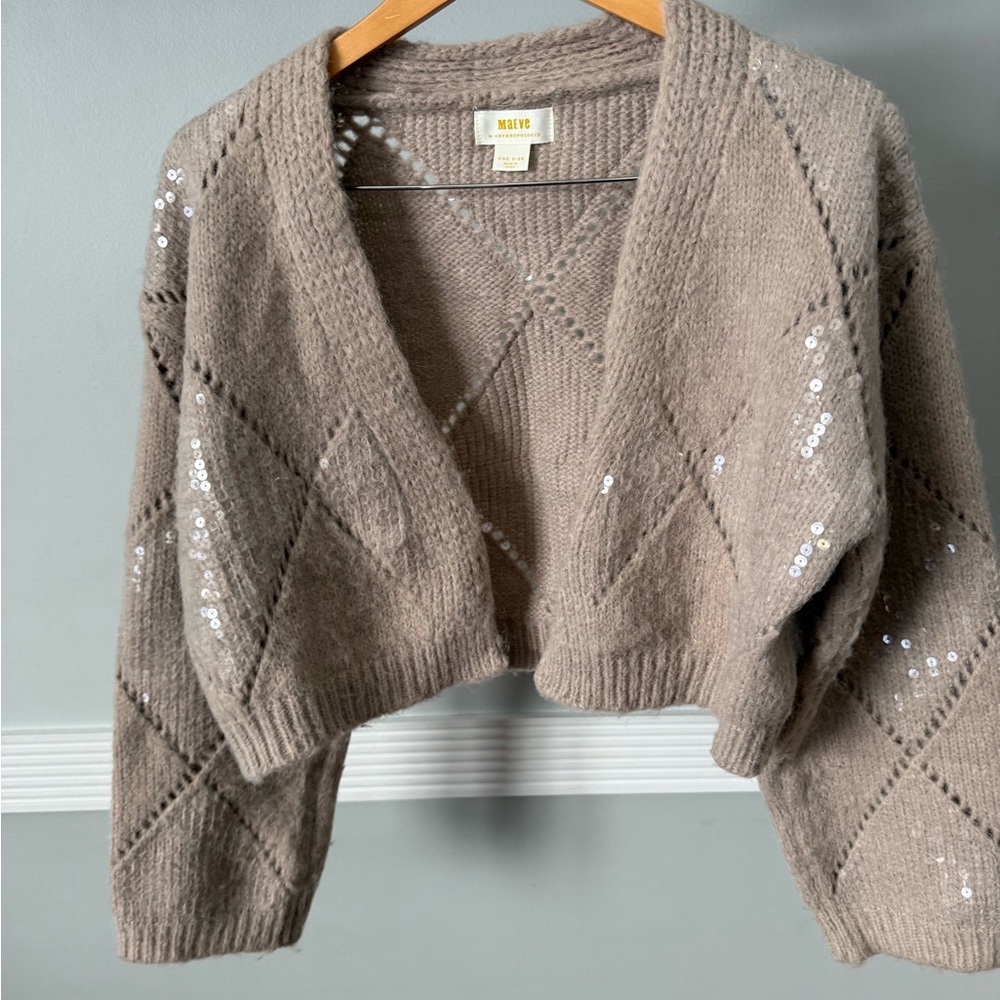 Maeve Brown Sequin Women's Cardigan